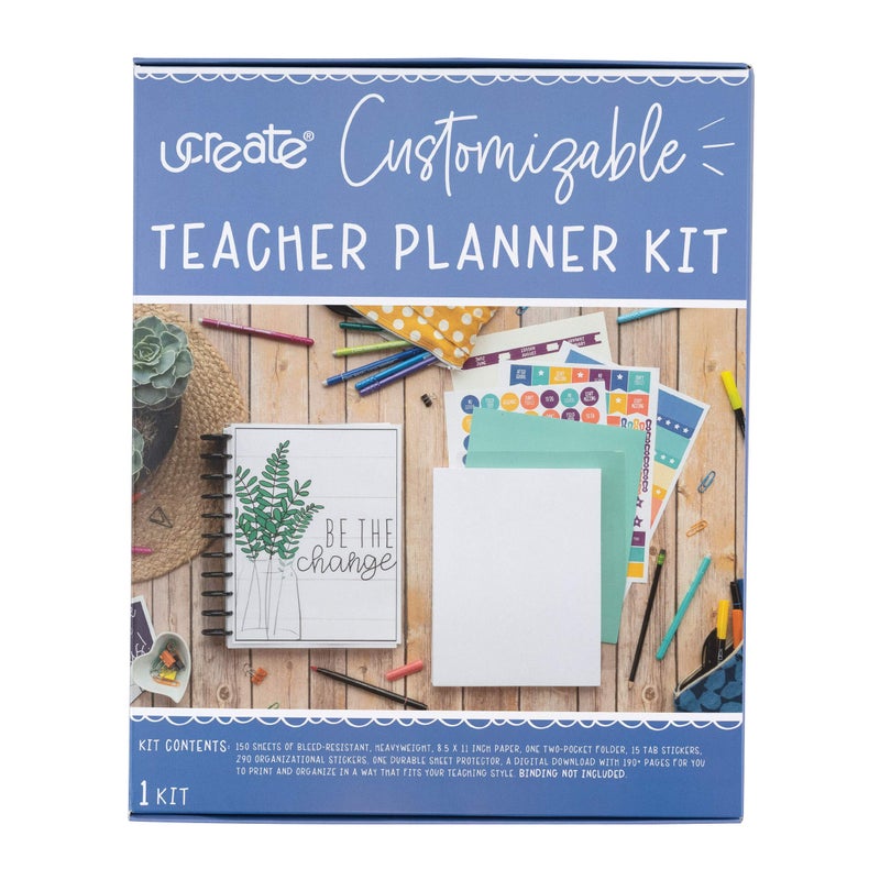 UCreate Customizable DIY Teacher Planner Kit, 8.5" x 11", 157 Pieces (P1000128) - Image 1